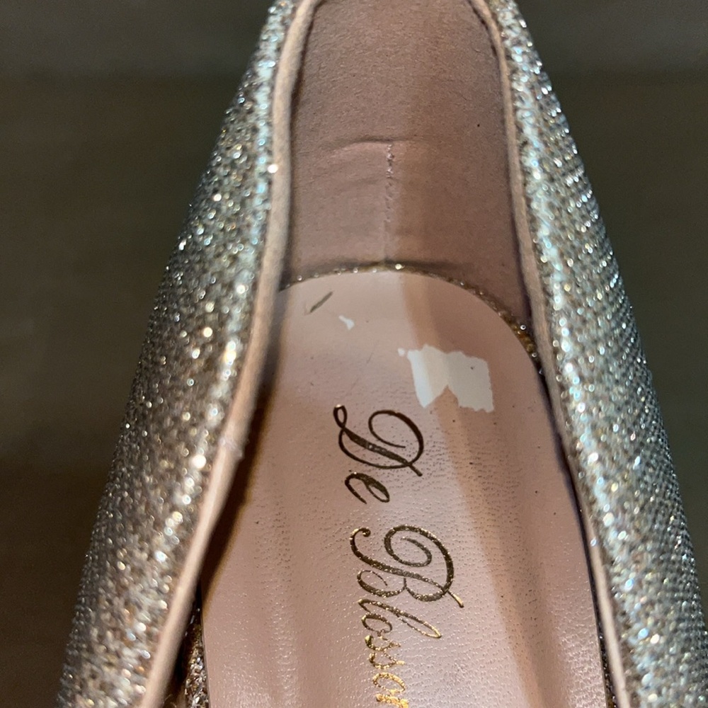 De Blossom Collection Bertha 3 Nude Sparkle Pumps Size 8 Wedding Bridal Heels - Picture 7 of 9